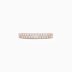 Effy Jewelry Pave Rose 14K Rose Gold Two Row Pave Diamond Band, 0.37 TCW | Rings