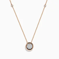 Effy Jewelry Pave Rose 14K White u0026 Rose Gold Diamond Necklace | Necklaces & Pendants