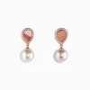 Effy Jewelry Peark 14K Rose Gold Pearl, Mother of Pearl and Diamond Earrings | Earrings