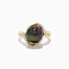 Effy Jewelry Pearl 14K Yellow Gold Diamond and Tahitian Pearl Ring | Rings