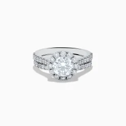 Effy Jewelry Reverie 14K White Gold Lab Grown Diamond Ring and Band Set | Rings