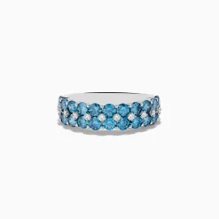 Effy Jewelry Reverie 14K White Gold Lab Grown Blue Diamond Ring | Rings