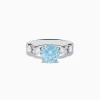 Effy Jewelry Reverie 14K White Gold Lab Grown Blue and White Diamond Ring | Rings