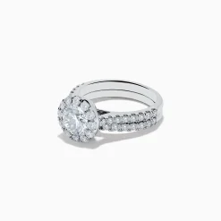 Effy Jewelry Reverie 14K White Gold Lab Grown Diamond Ring and Band Set | Rings