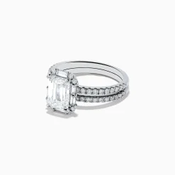 Effy Jewelry Reverie 14K White Gold Lab Grown Diamond Ring and Band Set | Rings