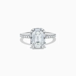Effy Jewelry Reverie 14K White Gold Lab Grown Diamond Ring and Band Set | Rings
