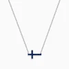 Effy Jewelry Royal Bleu 14K White Gold Sapphire Cross Necklace | Necklaces & Pendants