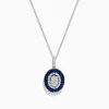 Effy Jewelry Royal Bleu 14K White Gold Sapphire and Diamond Pendant | Necklaces & Pendants