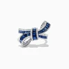 Effy Jewelry Royal Bleu 14K White Gold Sapphire and Diamond Bow Ring, 1.88 TCW | Rings