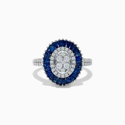 Effy Jewelry Royal Bleu 14K White Gold Sapphire and Diamond Ring | Rings
