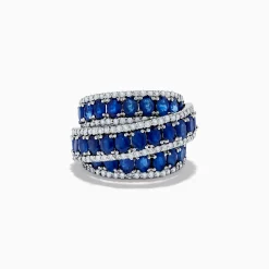 Effy Jewelry Royal Bleu 14K White Gold Sapphire and Diamond Ring | Rings