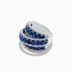 Effy Jewelry Royal Bleu 14K White Gold Sapphire and Diamond Ring | Rings