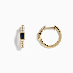 Effy Jewelry Royal Bleu 14K Yellow Gold Sapphire and Diamond Earrings | Earrings