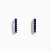 Effy Jewelry Royale Bleu 14 Karat White Gold Blue Sapphire Huggie Hoop Earrings | Earrings