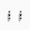 Effy Jewelry Royale Bleu 14K Gold Sapphire and Diamond Hoop Earrings, 1.19 TCW | Earrings