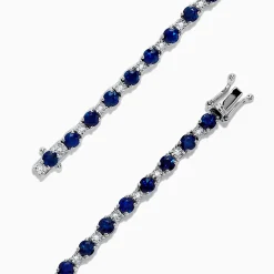 BH Multi Royale Bleu 14K Gold Sapphire and Diamond Tennis Bracelet, 4.24 TCW | Bracelets