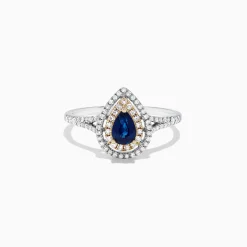 BH Multi Royale Bleu 14K Two Tone Gold Sapphire and Diamond Ring, 0.77 TCW | Rings