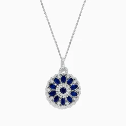 Effy Jewelry Royale Bleu 14K White Gold Sapphire and Diamond Pendant | Necklaces & Pendants
