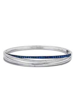 Effy Jewelry Royale Bleu 14K White Gold Blue Sapphire u0026 Diamond Bangle, 1.47 TCW | Bracelets