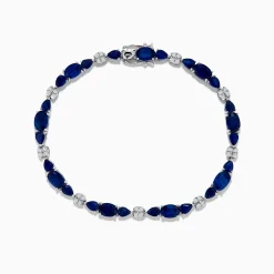Effy Jewelry Royale Bleu 14K White Gold Blue Sapphire and Diamond Bracelet | Bracelets