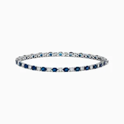 Effy Jewelry Royale Bleu 14k White Gold Blue Sapphire and Diamond Bracelet | Bracelets