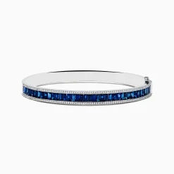 Effy Jewelry Royale Bleu 14K White Gold Blue Sapphire and Diamond Bangle | Bracelets