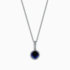 Effy Jewelry Royale Bleu 14K White Gold Sapphire and Diamond Pendant, 1.79 TCW | Necklaces & Pendants