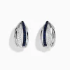 Effy Jewelry Royale Bleu 14K White Gold Blue Sapphire u0026 Diamond Earrings, 0.62 TCW | Earrings