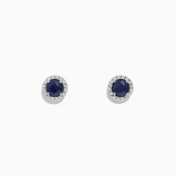 Effy Jewelry Royale Bleu 14K White Gold Sapphire u0026 Diamond Stud Earrings, 1.27 TCW | Earrings