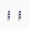 BH Multi Royale Bleu 14K White Gold Sapphire and Diamond Hoop Earrings | Earrings