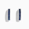 Effy Jewelry Royale Bleu 14K White Gold Blue Sapphire and Diamond Hoop Earrings | Earrings