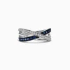Effy Jewelry Royale Bleu 14K White Gold Blue Sapphire and Diamond Ring, 0.39 TCW | Rings