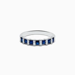 Effy Jewelry Royale Bleu 14K White Gold Sapphire and Diamond Ring, 0.95 TCW | Rings