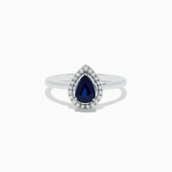 BH Multi Royale Bleu 14K White Gold Sapphire and Diamond Pear Shaped Ring | Rings