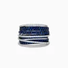 BH Multi Royale Bleu 14K White Gold Blue Sapphire and Diamond Crossover Ring | Rings