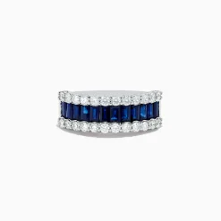 Effy Jewelry Royale Bleu 14K White Gold Blue Sapphire and Diamond Ring | Rings