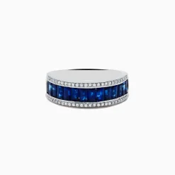 Effy Jewelry Royale Bleu 14K White Gold Blue Sapphire and Diamond Ring | Rings
