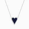 Effy Jewelry Royale Bleu 14K White Gold Blue Sapphire and Diamond Heart Necklace | Necklaces & Pendants