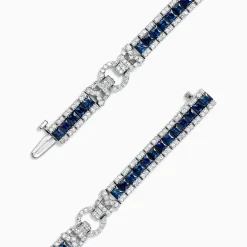Effy Jewelry Royale Bleu 14K White Gold Sapphire and Diamond Bracelet, 7.66 TCW | Bracelets