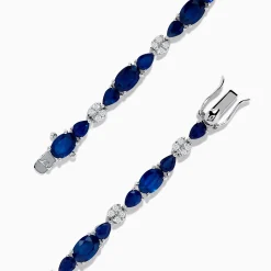 Effy Jewelry Royale Bleu 14K White Gold Blue Sapphire and Diamond Bracelet | Bracelets