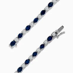 Effy Jewelry Royale Bleu 14k White Gold Blue Sapphire and Diamond Bracelet | Bracelets