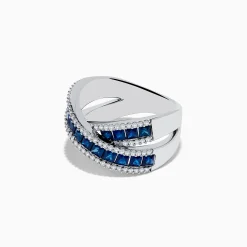 Effy Jewelry Royale Bleu 14K White Gold Sapphire and Diamond Ring, 2.65 TCW | Rings