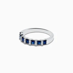 Effy Jewelry Royale Bleu 14K White Gold Sapphire and Diamond Ring, 0.95 TCW | Rings