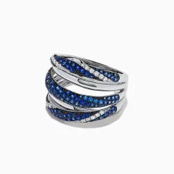 BH Multi Royale Bleu 14K White Gold Sapphire and Diamond Ring, 1.04 TCW | Rings