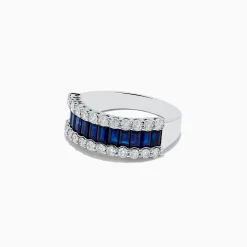 Effy Jewelry Royale Bleu 14K White Gold Blue Sapphire and Diamond Ring | Rings