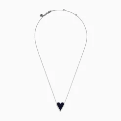 Effy Jewelry Royale Bleu 14K White Gold Blue Sapphire and Diamond Heart Necklace | Necklaces & Pendants