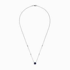 BH Multi Royale Bleu 14K White Gold Sapphire and Diamond Necklace, 1.11 TCW | Necklaces & Pendants