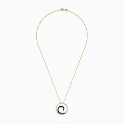 Effy Jewelry Royale Bleu 14K Yellow Gold Sapphire u0026 Diamond Wave Pendant, 0.49 TCW | Necklaces & Pendants