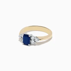 Effy Jewelry Royale Bleu 14K Yellow u0026 White Gold Blue Sapphire and Diamond Ring, 1.46 TCW | Rings