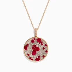 Effy Jewelry Ruby Royal 14K Rose Gold Ruby and Diamond Statement Pendant, 4.19 TCW | Necklaces & Pendants